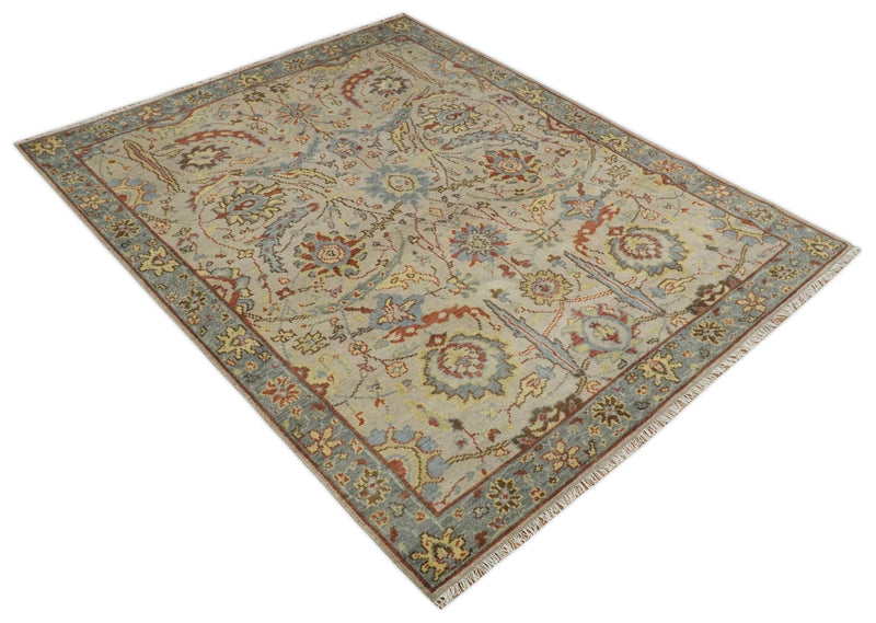 Antique 3x5, 5x8, 6x9, 8x10, 9x12,10x14 and 12x15 Beige and Blue Traditional Vintage Persian Hand Knotted Wool Area Rug | TRD51998 - The Rug Decor