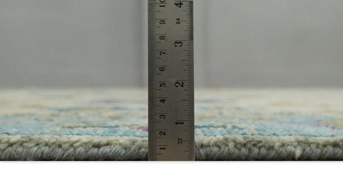 Antique 5x8, 6x9, 8x10, 9x12, 10x14 and 12x15 Hand Knotted Beige and Blue Traditional Persian Vintage Oushak Wool Rug | TRDCP668 - The Rug Decor