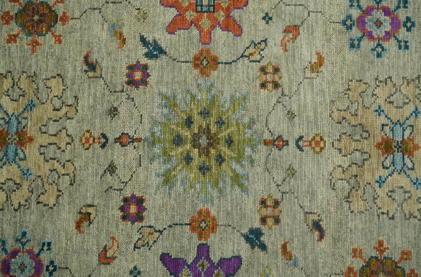 Antique 5x8, 6x9, 8x10, 9x12, 10x14 and 12x15 Hand Knotted Beige and Blue Traditional Persian Vintage Oushak Wool Rug | TRDCP668 - The Rug Decor