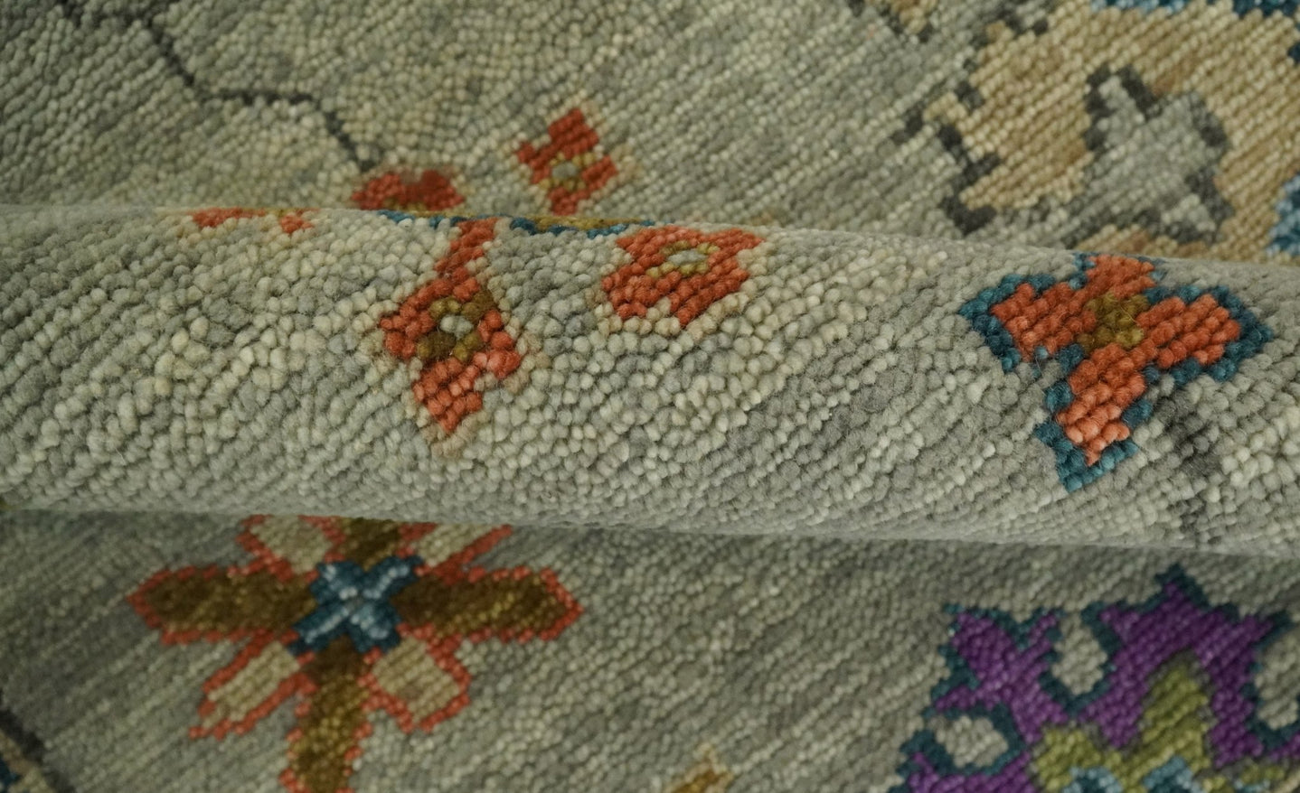 Antique 5x8, 6x9, 8x10, 9x12, 10x14 and 12x15 Hand Knotted Beige and Blue Traditional Persian Vintage Oushak Wool Rug | TRDCP668 - The Rug Decor