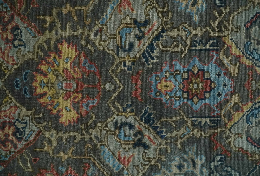 Antique 5x8, 6x9, 8x10, 9x12, 10x14 and 12x15 Traditional Persian Gray, Rust and Charcoal Vibrant Hand knotted Oushak Wool Area Rug | TRDCP999810 - The Rug Decor