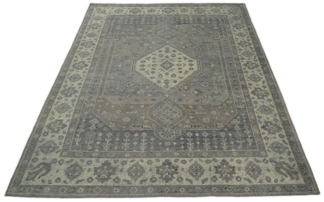 Antique 8x10 Gray and Beige Traditional Persian Area Rug | TRD2275 - The Rug Decor
