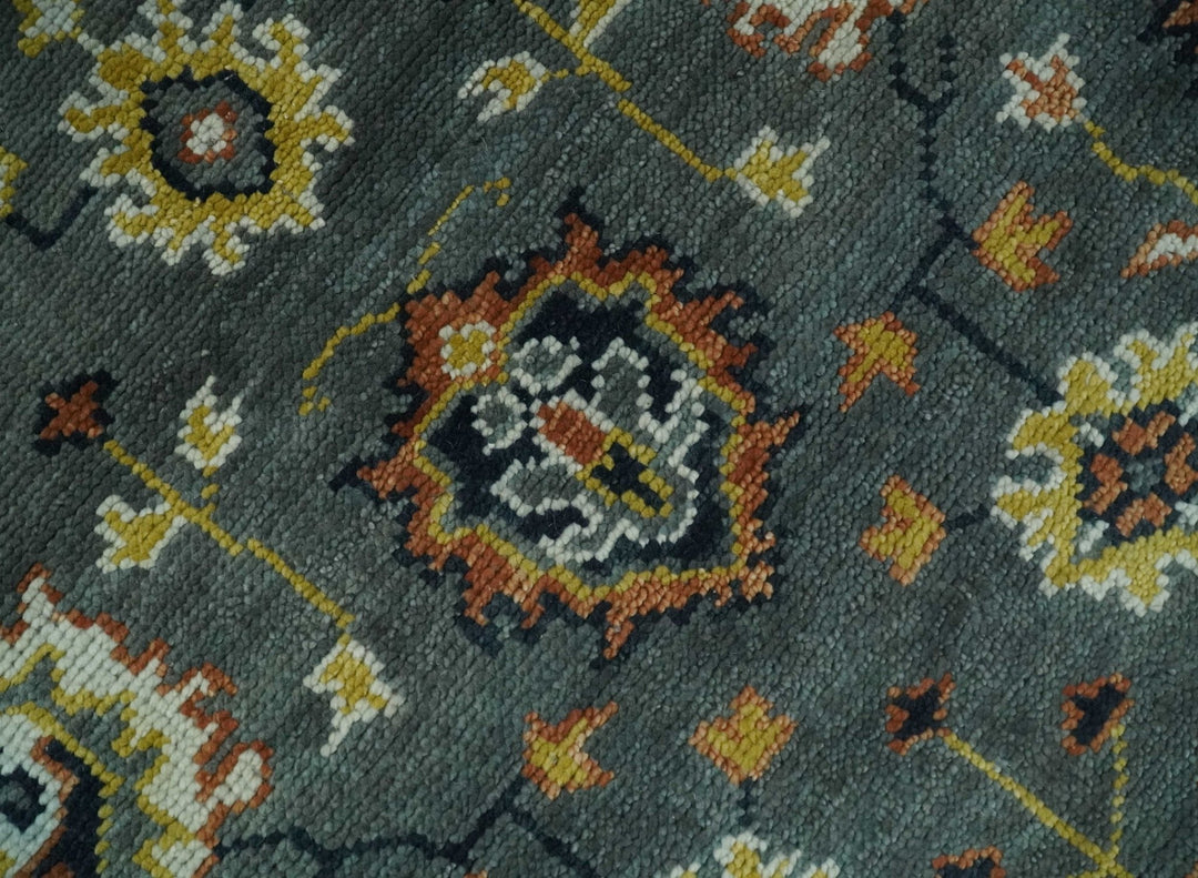 Antique 8x10 Gray and Ivory Traditional Persian Oushak Wool Rug | TRDCP1114810 - The Rug Decor