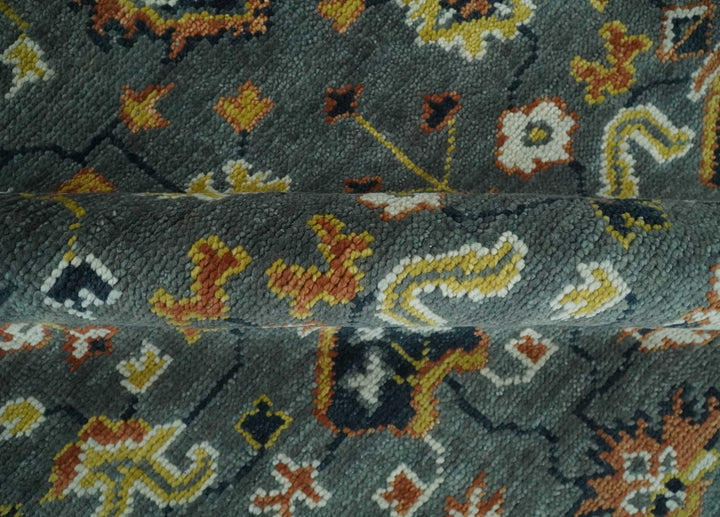 Antique 8x10 Gray and Ivory Traditional Persian Oushak Wool Rug | TRDCP1114810 - The Rug Decor