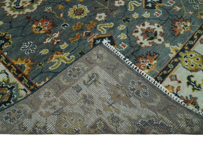 Antique 8x10 Gray and Ivory Traditional Persian Oushak Wool Rug | TRDCP1114810 - The Rug Decor
