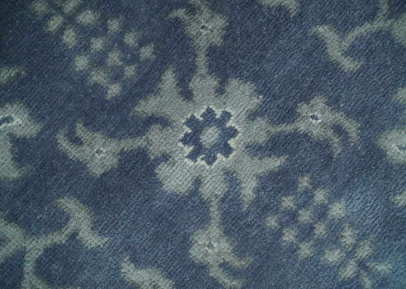 Antique 8x10 Hand Knotted Blue and Gray Traditional Vintage Persian Style Wool Rug | AC24810 - The Rug Decor