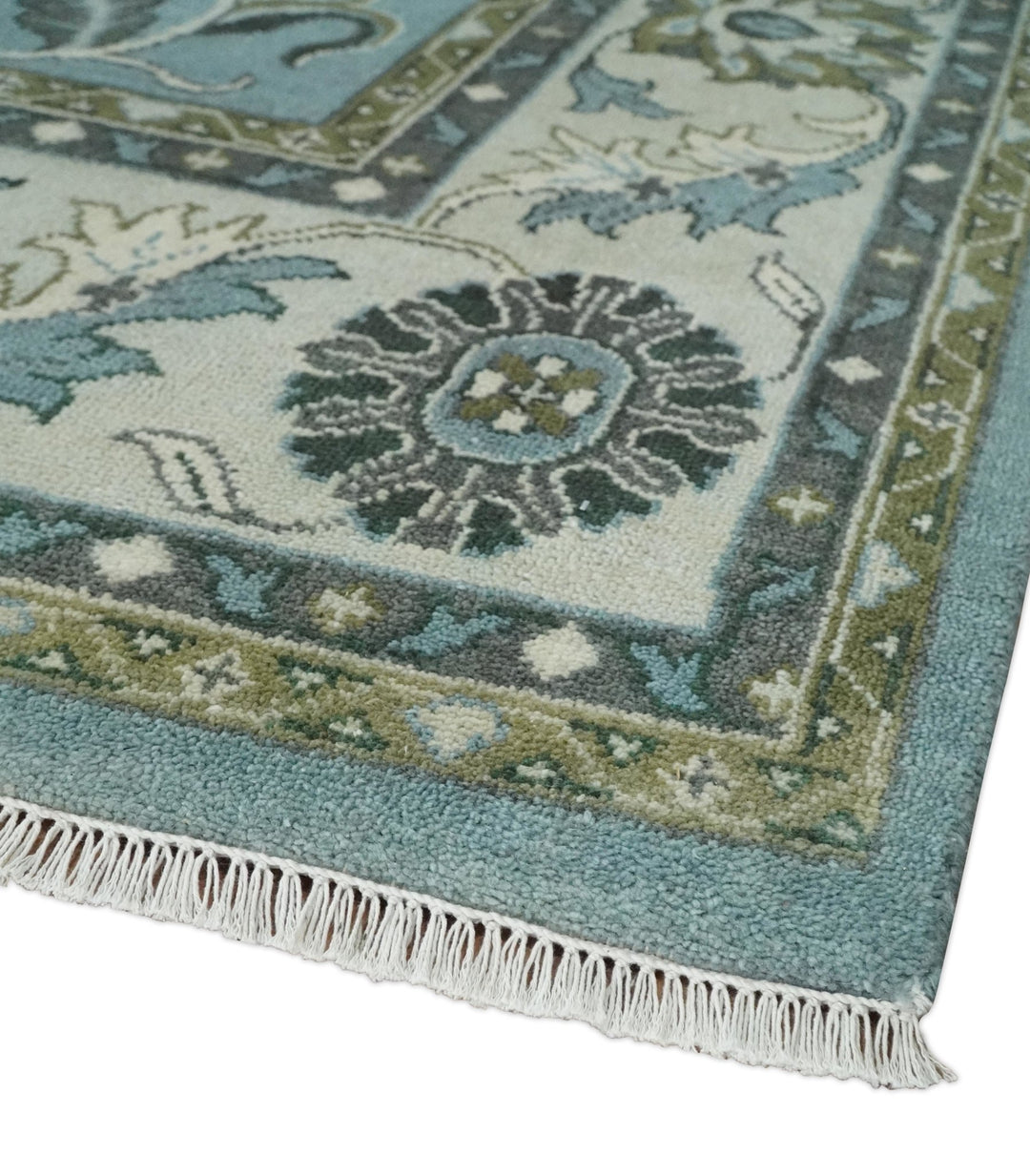 Antique 9x12 Hand Knotted Ivory and Ivory Traditional Vintage Persian Style Wool Rug | TRDCP854912 - The Rug Decor