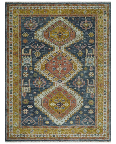 Antique 9x12 Rust, Gold and Gray Oriental Traditional Persian Area Rug | TRDCP1087912S - The Rug Decor