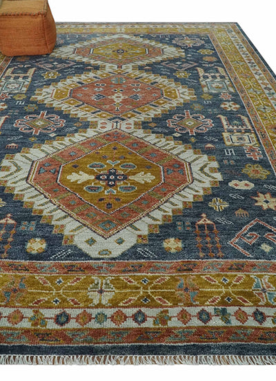 Antique 9x12 Rust, Gold and Gray Oriental Traditional Persian Area Rug | TRDCP1087912S - The Rug Decor