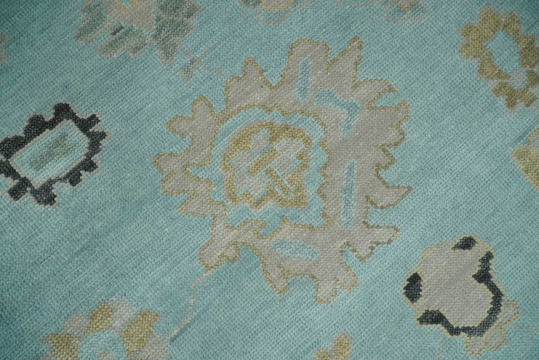Antique Blue 8x10, 9x12, 10x14 and 12x15 Hand Knotted Charcoal Traditional Persian Oushak Wool Rug | NT3 - The Rug Decor
