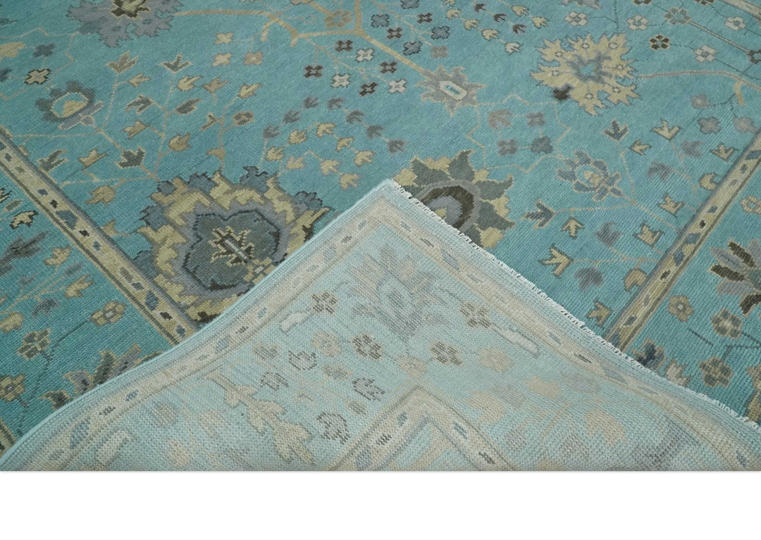 Antique Blue 8x10, 9x12, 10x14 and 12x15 Hand Knotted Silver and Beige Traditional Persian Vintage Wool Rug | NT13 - The Rug Decor