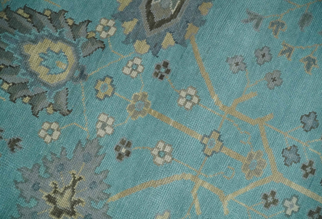 Antique Blue 8x10, 9x12, 10x14 and 12x15 Hand Knotted Silver and Beige Traditional Persian Vintage Wool Rug | NT13 - The Rug Decor
