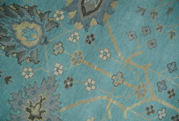 Antique Blue 8x10, 9x12, 10x14 and 12x15 Hand Knotted Silver and Beige Traditional Persian Vintage Wool Rug | NT13 - The Rug Decor
