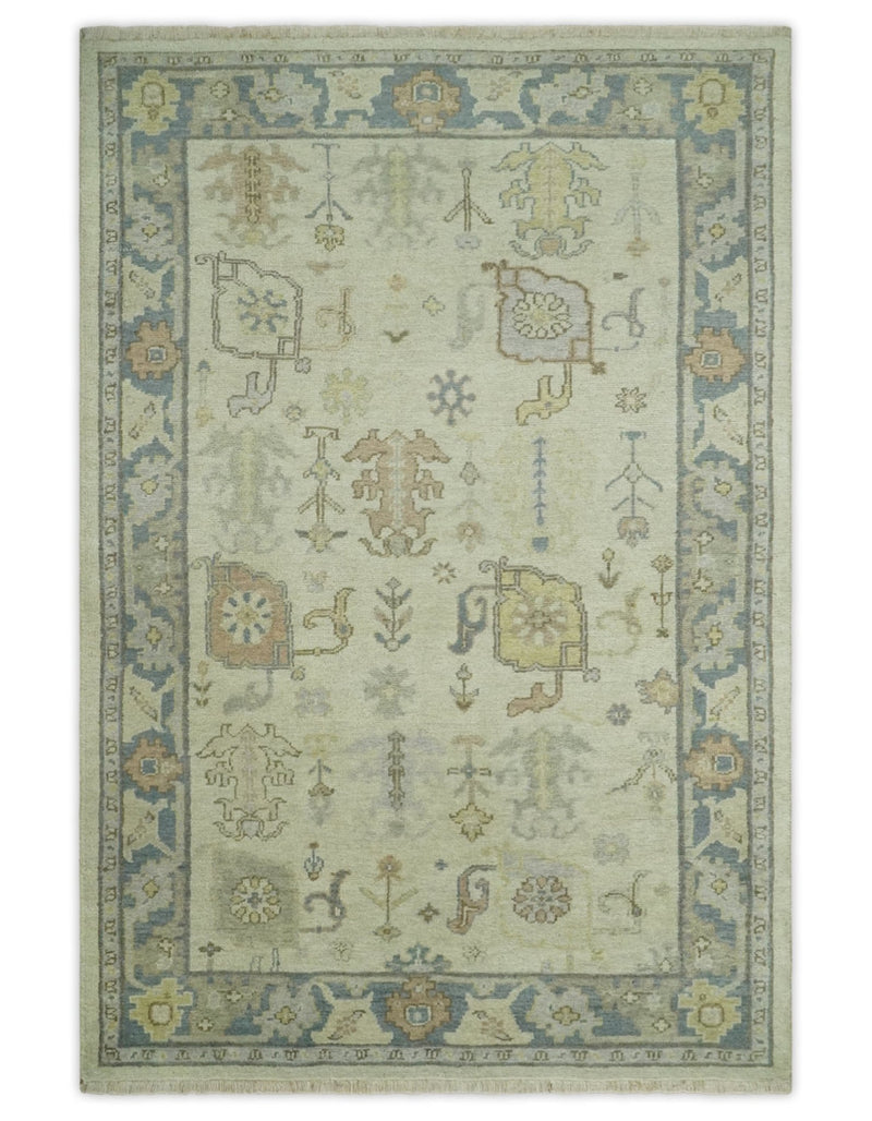 Antique Brown, Gray and Beige 8x10, 6x9 and 4x6 Hand Knotted Traditional Persian Oushak Wool Rug | AC2 - The Rug Decor
