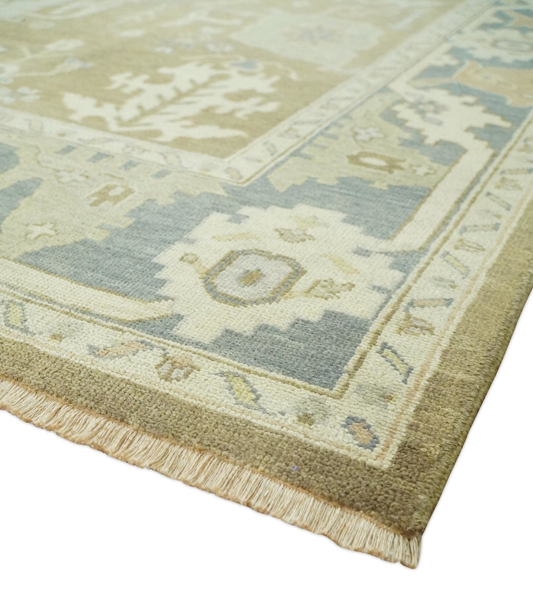 Antique Brown, Gray and Beige 8x10 Hand Knotted Traditional Persian Oushak Wool Rug | AC2810 - The Rug Decor