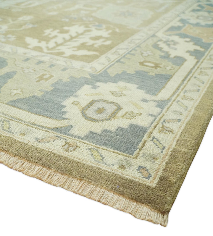 Antique Brown, Gray and Beige 8x10 Hand Knotted Traditional Persian Oushak Wool Rug | AC2810 - The Rug Decor