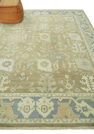 Antique Brown, Gray and Beige 8x10 Hand Knotted Traditional Persian Oushak Wool Rug | AC2810 - The Rug Decor