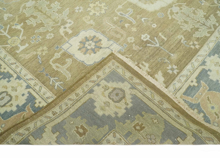 Antique Brown, Gray and Beige 8x10 Hand Knotted Traditional Persian Oushak Wool Rug | AC2810 - The Rug Decor