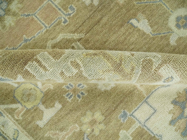 Antique Brown, Gray and Beige 8x10 Hand Knotted Traditional Persian Oushak Wool Rug | AC2810 - The Rug Decor