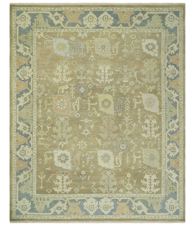 Antique Brown, Gray and Beige 8x10 Hand Knotted Traditional Persian Oushak Wool Rug | AC2810 - The Rug Decor