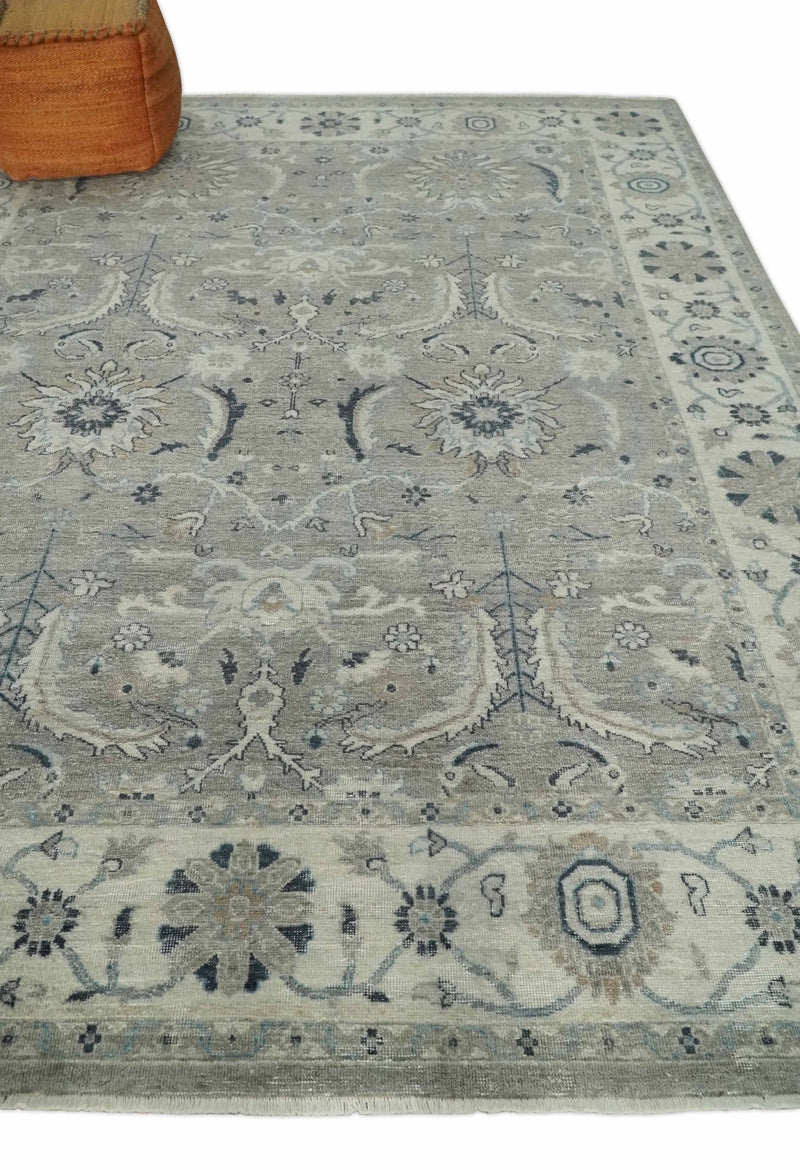 Antique Distressed Brown and Beige 5x8, 6x9, 8x10 and 9x12 Hand Knotted Traditional Persian Vintaage Wool Rug | TRD2360 - The Rug Decor