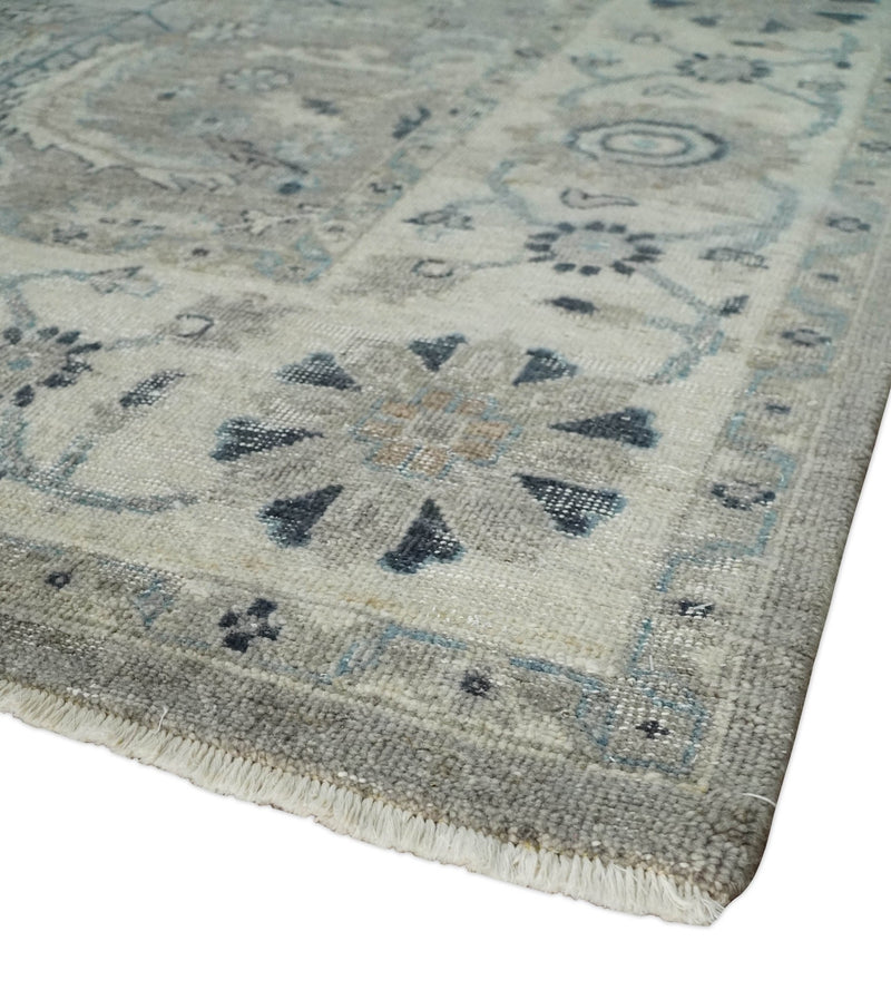 Antique Distressed Brown and Beige 5x8, 6x9, 8x10 and 9x12 Hand Knotted Traditional Persian Vintaage Wool Rug | TRD2360 - The Rug Decor