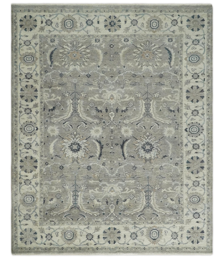 Antique Distressed Brown and Beige 5x8, 6x9, 8x10 and 9x12 Hand Knotted Traditional Persian Vintaage Wool Rug | TRD2360 - The Rug Decor