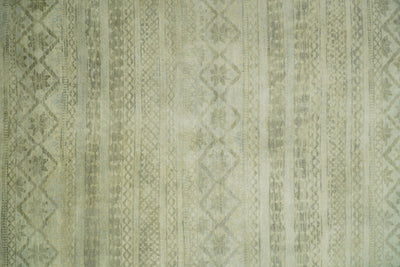 Antique faded 8x10 Vintage Oriental Traditional Olive and Beige Wool Area Rug | TRDCP547810 - The Rug Decor