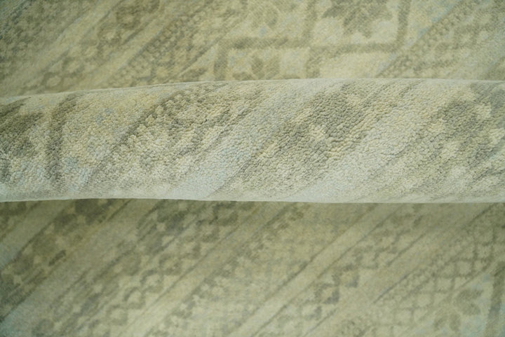 Antique faded 8x10 Vintage Oriental Traditional Olive and Beige Wool Area Rug | TRDCP547810 - The Rug Decor