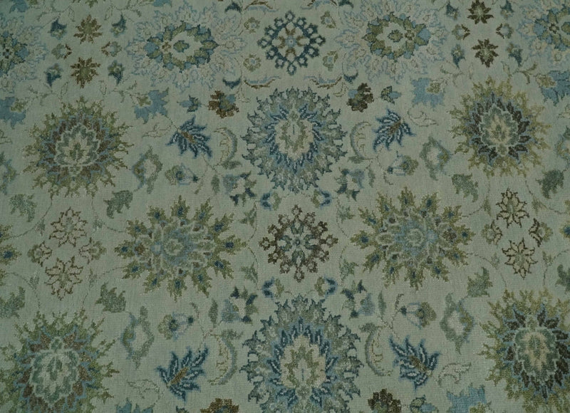 Antique Fine 8x10 Hand Knotted Beige and Blue Traditional Vintage Persian Wool Rug | TRDCP828810 - The Rug Decor