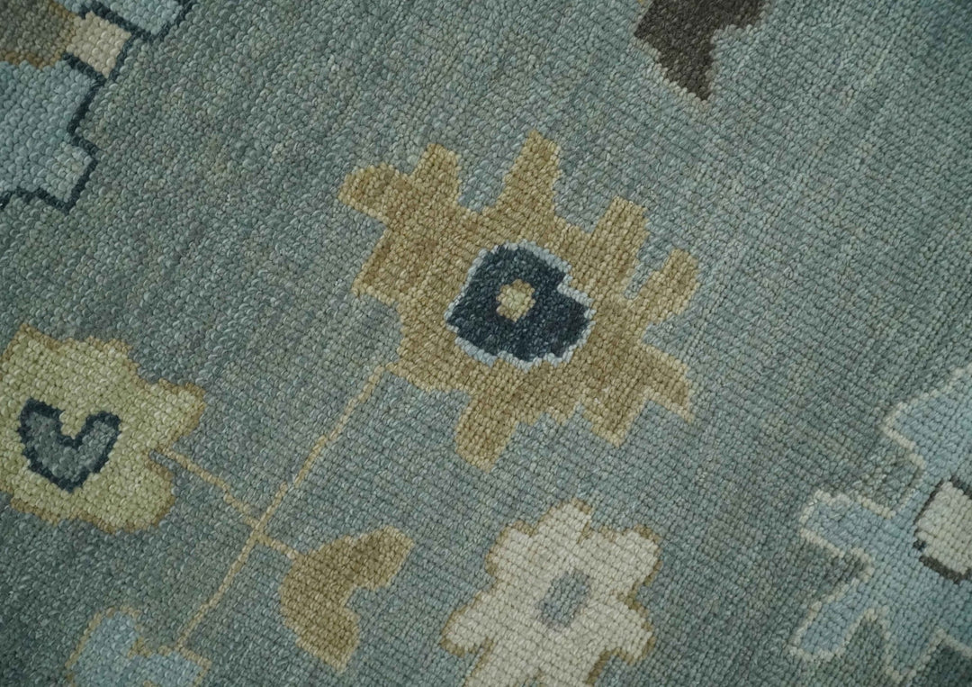 Antique Finish Multi Size Hand Knotted Oushak Silver and Beige Traditional Area Rug - The Rug Decor