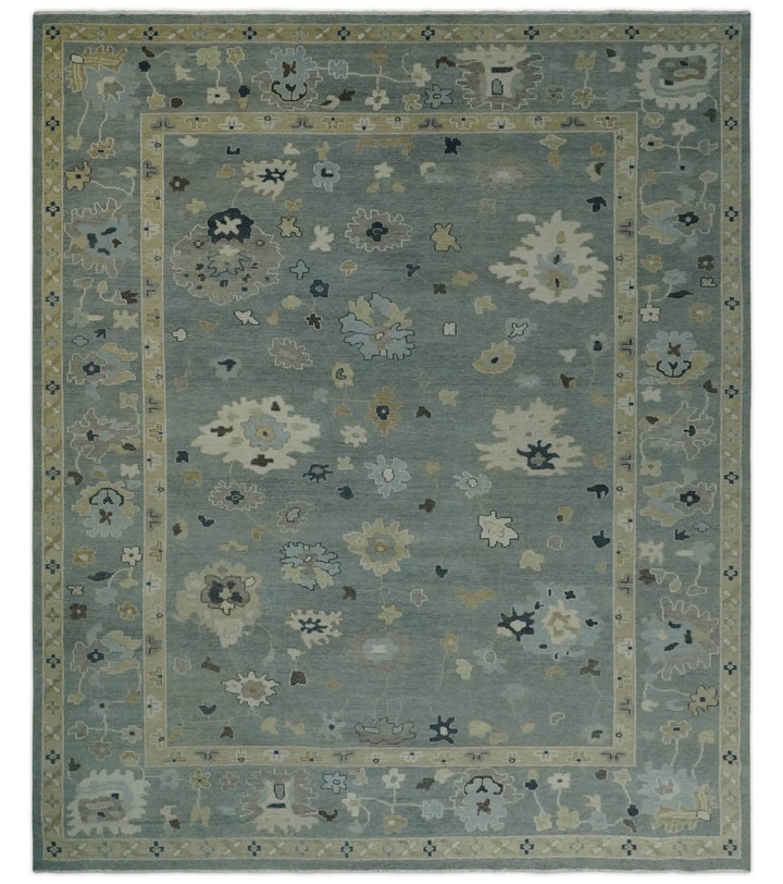 Antique Finish Multi Size Hand Knotted Oushak Silver and Beige Traditional Area Rug - The Rug Decor