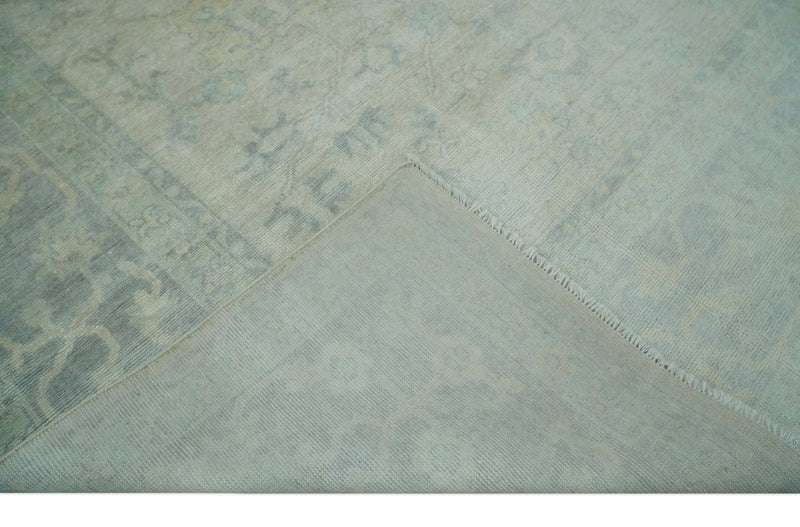 Antique Finish Silver, Gray and Charcoal Hand Knotted Oriental Oushak 8x10 wool Area Rug - The Rug Decor