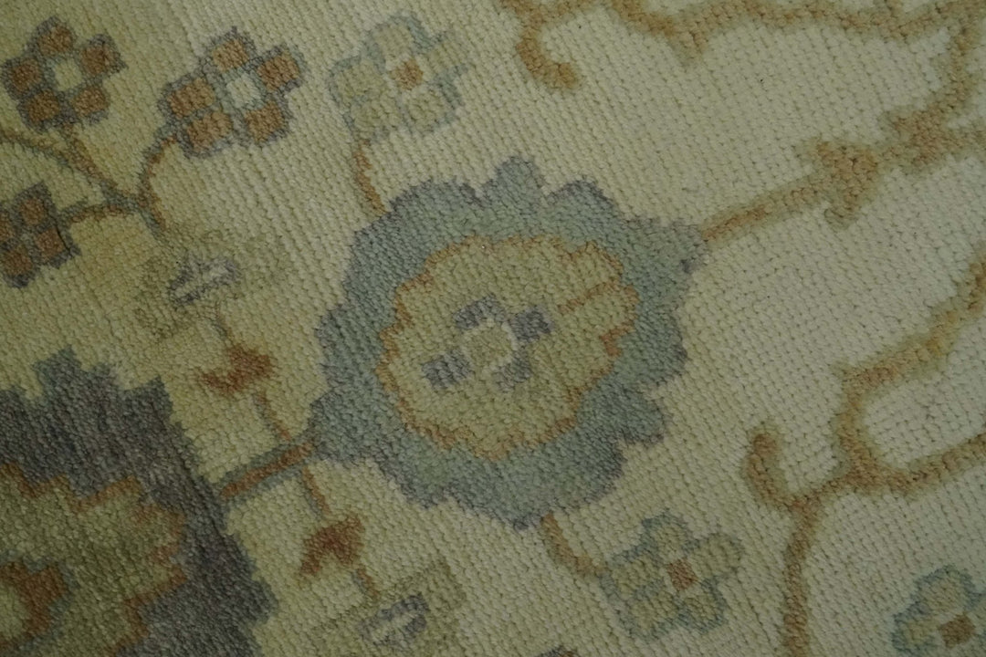 Antique Floral Beige, Olive and Rust Hand knotted Oriental Oushak 8x10 wool Area rug - The Rug Decor