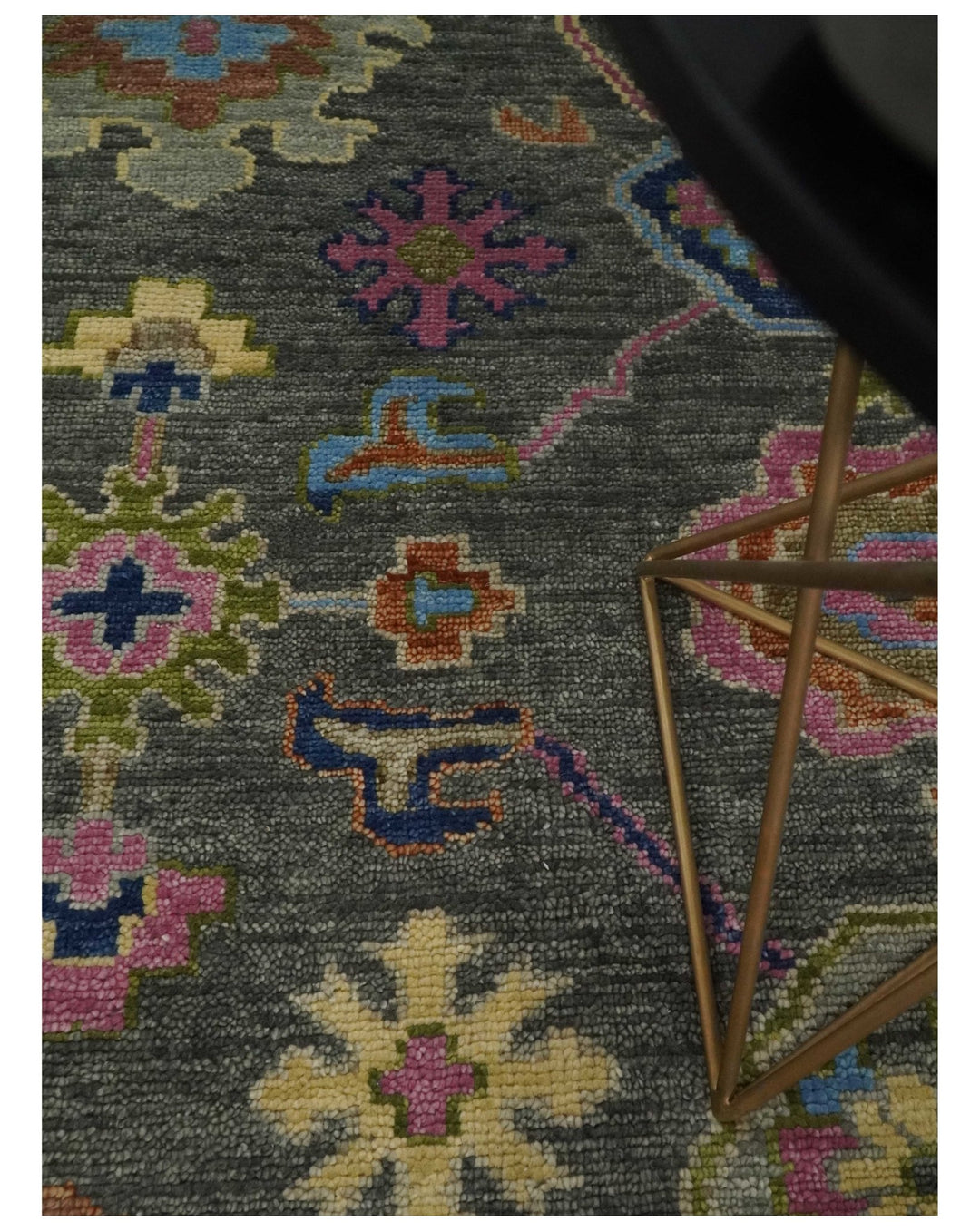 Antique Gray and Pink 5x8, 6x9, 8x10, 9x12, 10x14 and 12x15 Wool Traditional Persian Silver Vibrant Colorful Hand knotted Oushak Area Rug | TRDCP787 - The Rug Decor