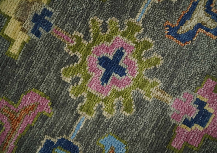 Antique Gray and Pink 5x8, 6x9, 8x10, 9x12, 10x14 and 12x15 Wool Traditional Persian Silver Vibrant Colorful Hand knotted Oushak Area Rug | TRDCP787 - The Rug Decor
