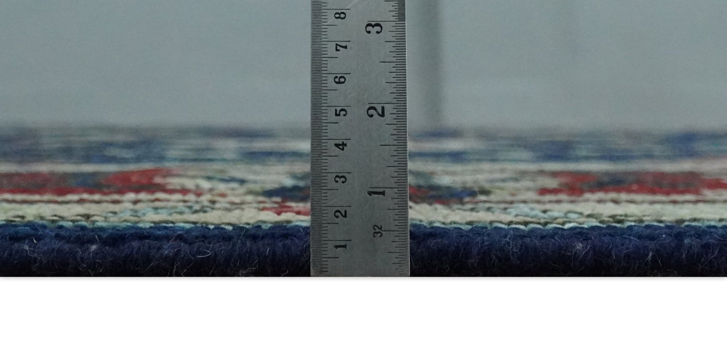 Antique Hand Knotted 5x8, 6x9, 8x10, 9x12, 10x14 and 12x15 Blue, Beige and Rust Traditional Persian Oushak Wool Rug | TRDCP1086 - The Rug Decor