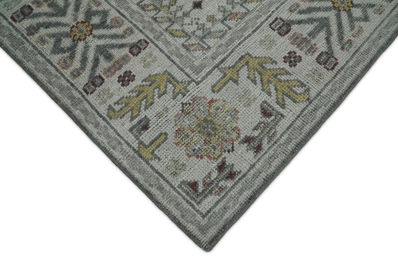 Antique Hand Knotted 8x10 Gray and Silver Traditional Medallion Area Rug | TRD2388 - The Rug Decor