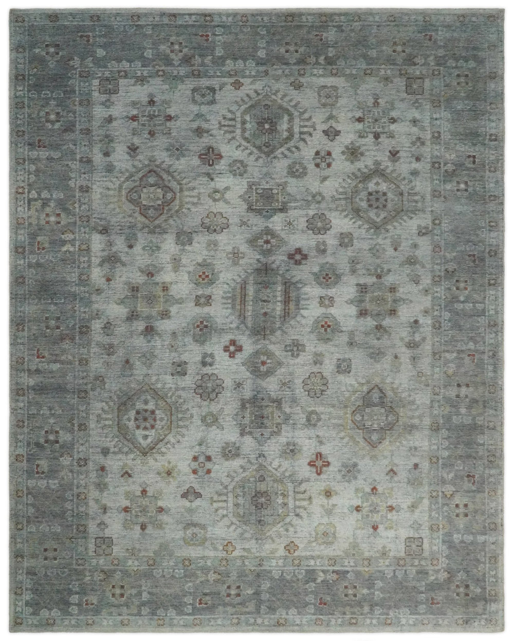 Antique Industrial 8x10 Silver and Gray Traditional Persian Area Rug | TRD2400 - The Rug Decor