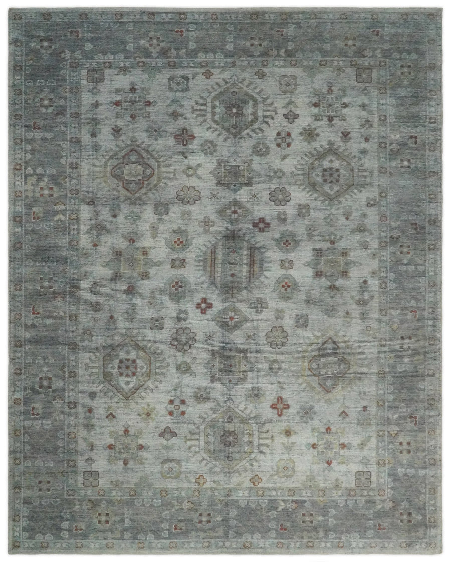 Antique Industrial 8x10 Silver and Gray Traditional Persian Area Rug | TRD2400 - The Rug Decor