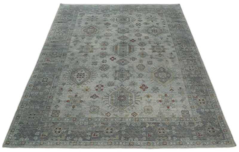 Antique Industrial 8x10 Silver and Gray Traditional Persian Area Rug | TRD2400 - The Rug Decor