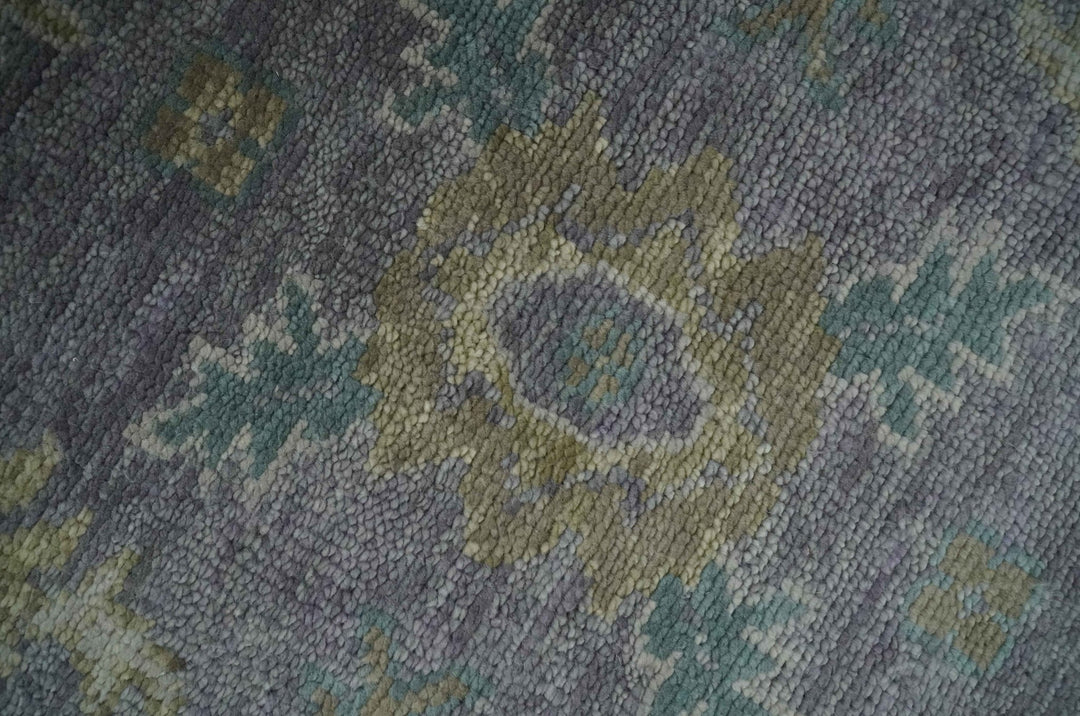Antique look Charcoal and Olive Hand Knotted 9x12 Traditional Oushak Wool Area Rug - The Rug Decor
