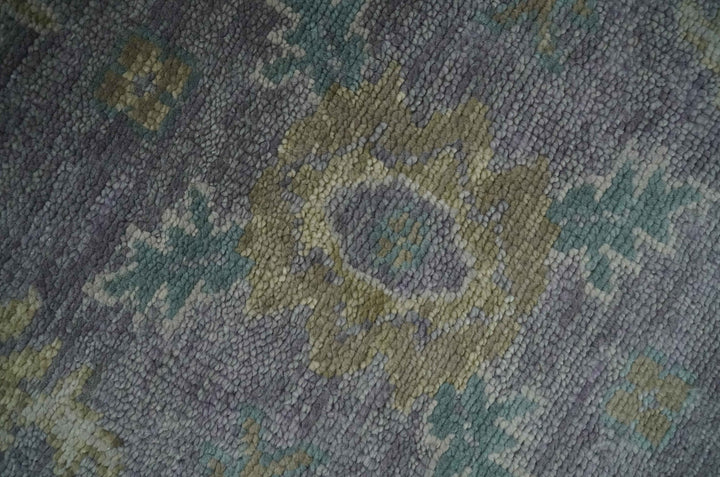 Antique look Charcoal and Olive Hand Knotted 9x12 Traditional Oushak Wool Area Rug - The Rug Decor