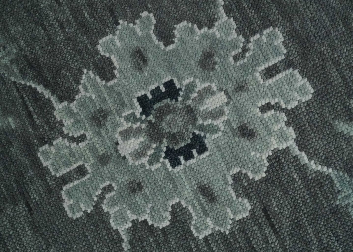 Antique look Charcoal, Ivory and Silver Hand knotted Traditional Oushak Custom Made wool Area Rug - The Rug Decor