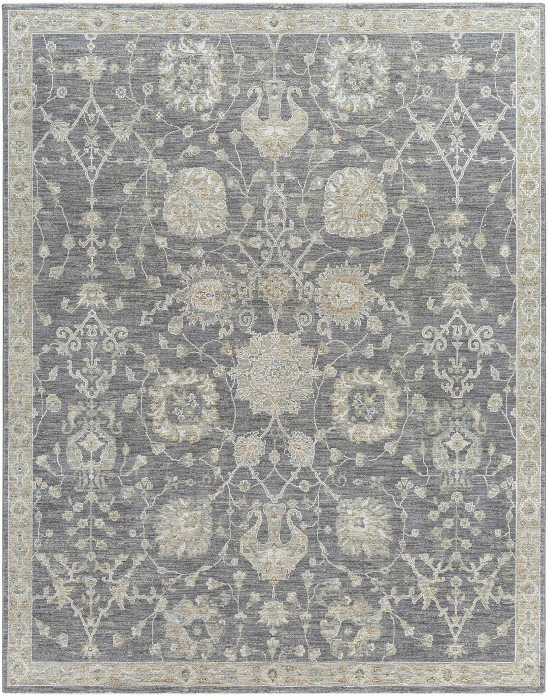 Antique Look Gray, Beige and Silver Oriental Oushak Design Area Rug - The Rug Decor