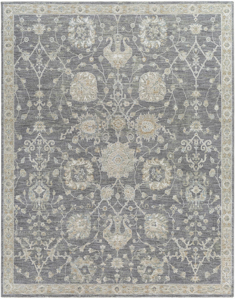 Antique Look Gray, Beige and Silver Oriental Oushak Design Area Rug - The Rug Decor