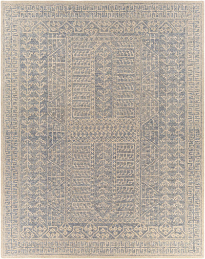 Antique Look Intricate Designs Beige and Blue Traditional Hand Tufted Wool Area Rug - The Rug Decor