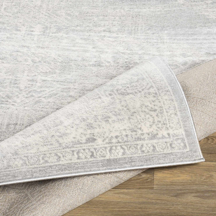 Antique Look Ivory And Gray Medallion Pattern Machine Woven Area Rug - The Rug Decor