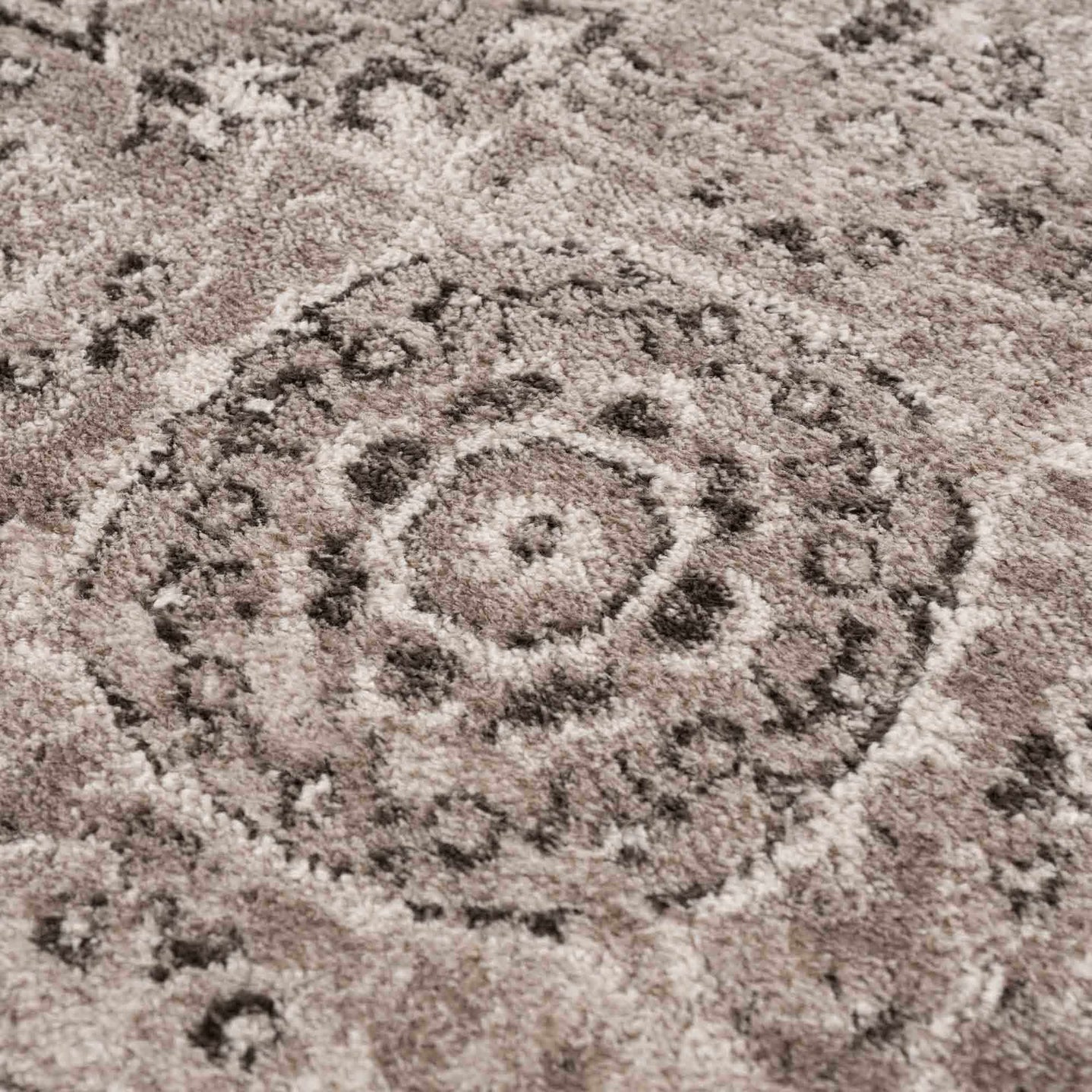 Antique Look Traditional Heriz Medallion Design Brown, Ivory and Charcoal Area Rug - The Rug Decor