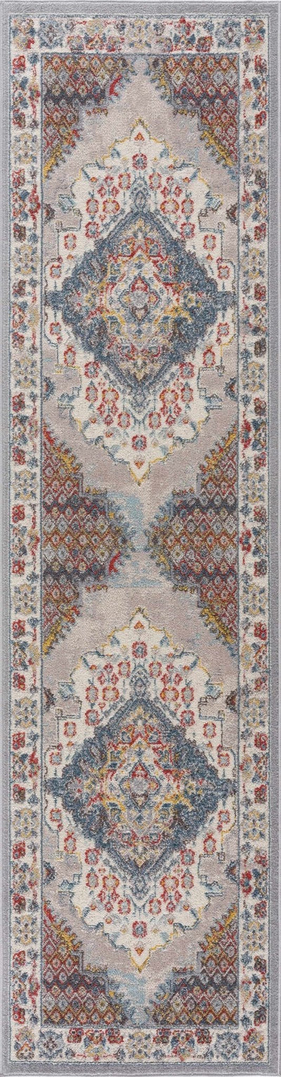 Antique look Traditional Machine Woven Tan, Charcoal, Ivory and Rust Multi Size Rug - The Rug Decor